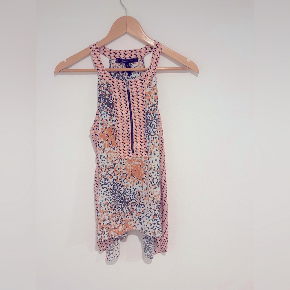 BCBGMaxAzria Multicolor Geometric Top